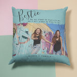 Coussin Modern Bestie Quote Photo Personalized BFF<br><div class="desc">Modern Best Friends Quote BFF Throw Pillow - Friends are the family we choose for ourselves. This pillow is the perfect tribute when sometimes life gets too busy, but you want your bestie to know that you will always be there for them! This print features one main photo of you...</div>