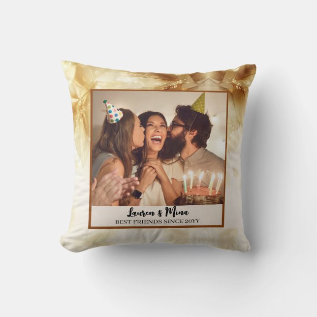 Coussin Modern BFF Photo Plaid Friendship Best Friend Thro (Recto)