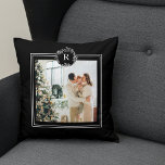 Coussin Modern Black | Family Photo | Initial<br><div class="desc">Modern Black | Family Photo | Initial Pillows make for thoughtful and practical gifts, offering comfort and relaxation to the recipient. Here's a description of pillows as a gift: Give the gift of ultimate comfort and relaxation with these luxurious pillows. Crafted with the finest materials, these pillows are designed to...</div>