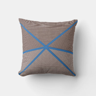 Coussin Modern Blue and Brown Geometric Outdoor Pillow | 