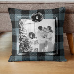 Coussin Modern Blue Plaid | Family Photo | Initial<br><div class="desc">Modern Blue Plaid | Family Photo | Initial Pillows make for thoughtful and practical gifts, offering comfort and relaxation to the recipient. Here's a description of pillows as a gift: Give the gift of ultimate comfort and relaxation with these luxurious pillows. Crafted with the finest materials, these pillows are designed...</div>
