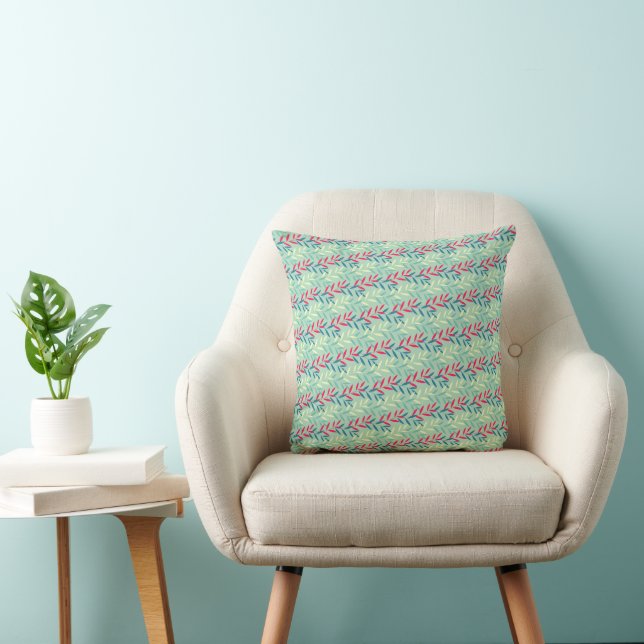 Coussin Modern Botanical Leaf Vines Seamless Pattern Art (Chaise)