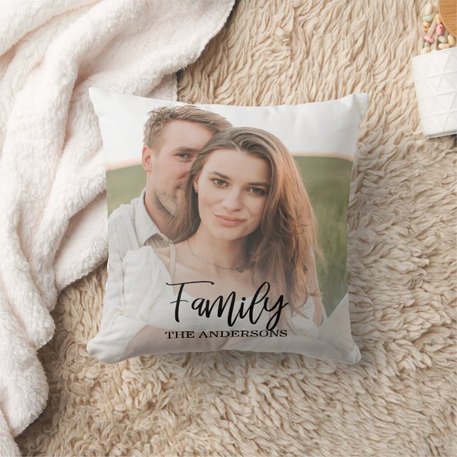 Coussin Modern Couple Collage Photo & charmant Cadeau Fami (Couverture)
