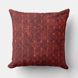 Coussin Modern,Elegant ,Maroon Gold Pattern 