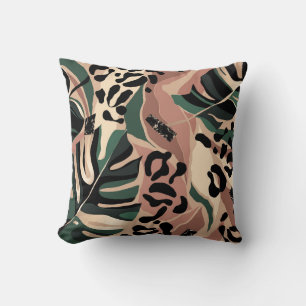 Coussin Modern exotic pattern with leopard skin. Creative