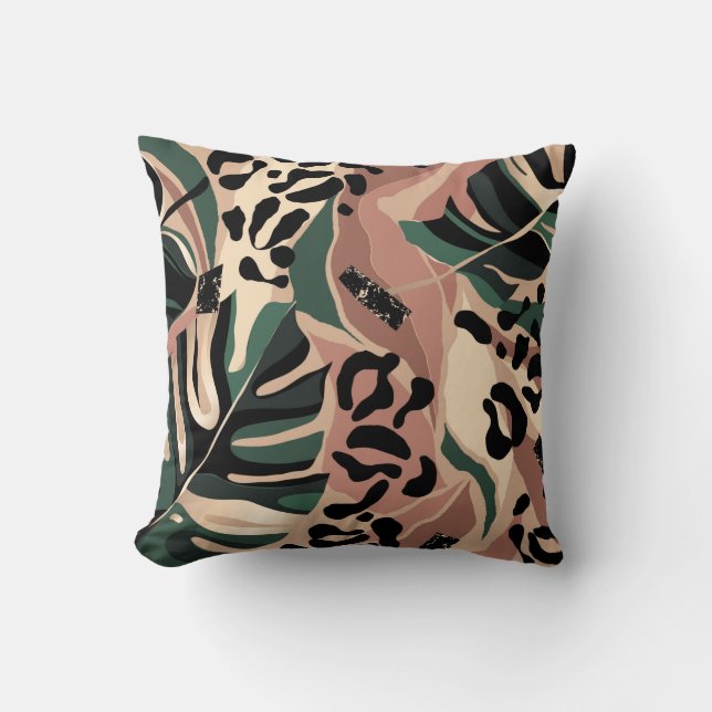 Coussin Modern exotic pattern with leopard skin. Creative  (Recto)