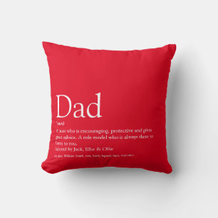 Coussin Modern Fun Red Dad Daddy Father Definition