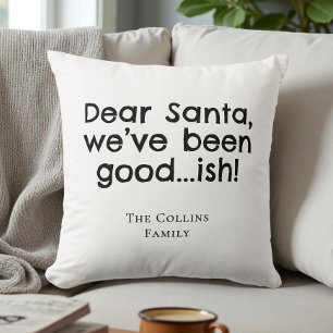 Coussin Modern Funny Père Noël Black Festive Humour Noël