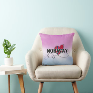 Coussin Modern Love Norvège Drapeau scandinavie Souvenir