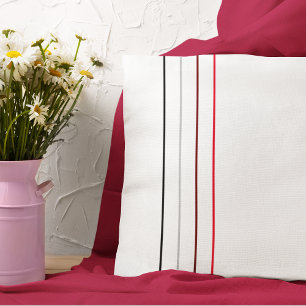 Coussin Modern Minimalist Black Grey Red Lines