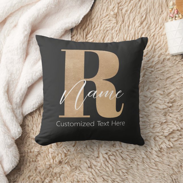 Coussin Modern Monogrammed Initial R & Name Personalized (Couverture)