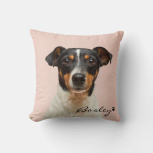 Coussin Modern Pet Photo Ajouter Votre Nom Empreinte de pa