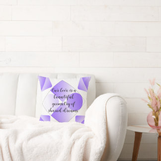 Coussin Modern Purple Geometric Love Quote Throw Pillow |