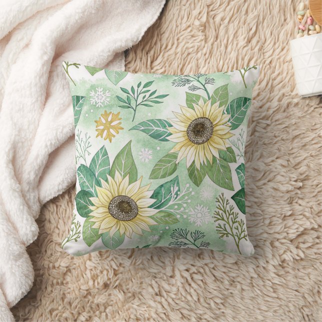 Coussin Modern  Sunflowers Winter pattern (Couverture)