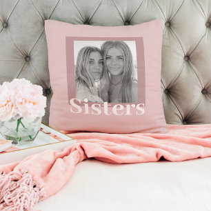 Coussin Modern Taupe & Pink   Photo   Sisters Gift