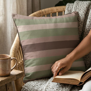 Coussin Moderna Linear   Sauge âgée et rose thé
