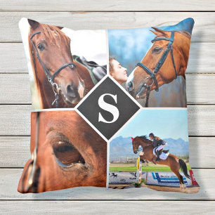 Coussin Moderne 4 Photo Collage Monogramme Animaux domesti