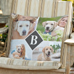 Coussin Moderne 4 Photo Collage Personnalisé Monogramme Ch<br><div class="desc">Célébrez vos meilleurs amis et souvenirs préférés avec un Coussin de collection photo Monogramme pour animaux de compagnie personnalisé. Quand vous avez tant de souvenirs et de photos amusants, une seule photo ne suffit pas. Notre Coussin Custom Dog a 4 photos et un centre monogrammed initial pour personnaliser. Ce coussin...</div>