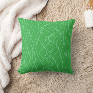 Coussin Moderne Abstrait à rayures verticales ondulées ver