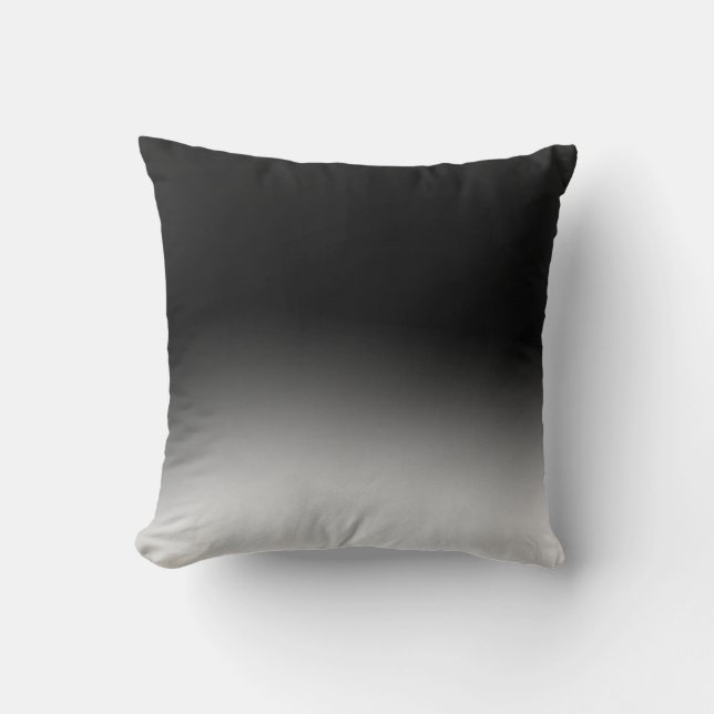 Coussin Moderne abstrait chic ombré noir et blanc tendance (Recto)
