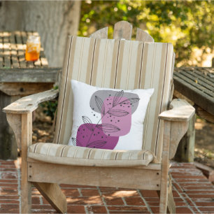 Coussin Moderne Abstrait Floral Bohème Chic Tendance