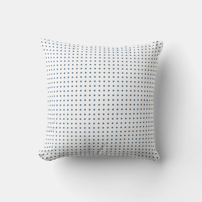 Coussin Moderne Abstrait Géométrique à Points Bleus en Dem (Recto)