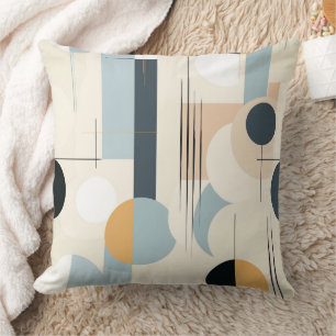 Coussin Moderne Abstrait Géométrique Neutre Terrien