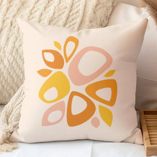 Coussin Moderne Abstrait Jaune Abricot De Tagète