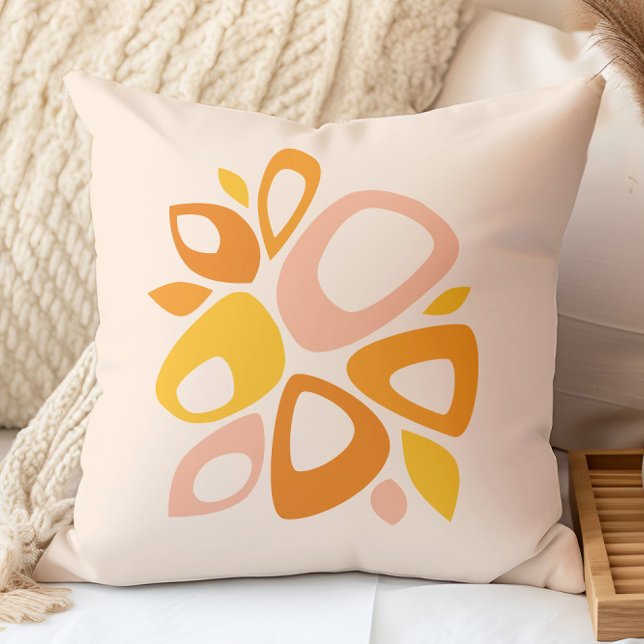 Coussin Moderne Abstrait Jaune Abricot De Tagète (Créateur téléchargé)