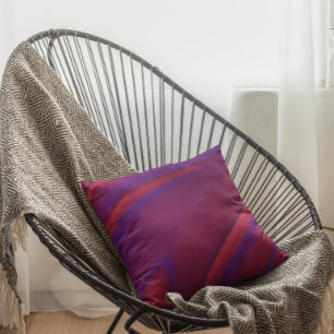 Coussin Moderne Abstrait Minimaliste Tourbillon Rouge Viol
