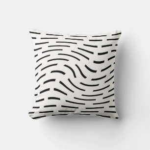 coussin moderne abstrait motif noir et blanc
