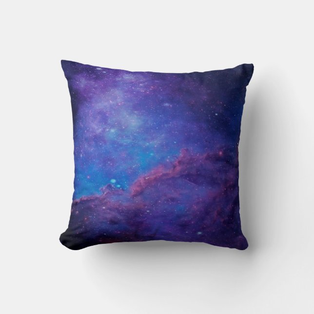 Coussin Moderne Abstrait Profond-Espace Bleu & Violet (Recto)