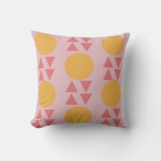 coussin moderne Abstrait rose jaune (Recto)