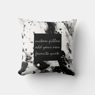 Coussin moderne ajouter votre propre devis abstrait noir e