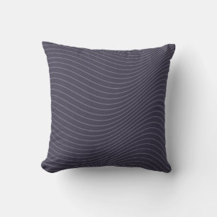 Coussin Moderne Ardoise Violet Gris Abstrait Art de Ligne