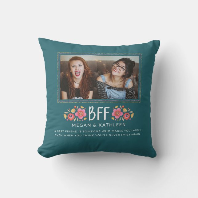 Coussin Moderne Best Friends BFF Photo Jeu d'oreiller (Recto)