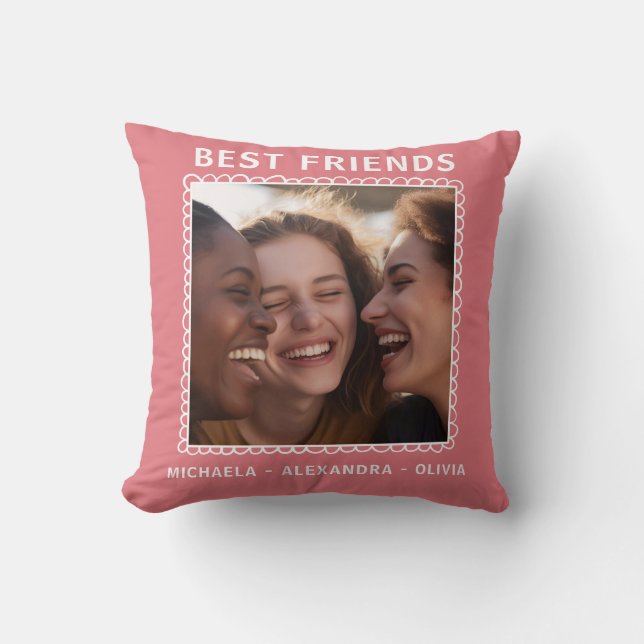 Coussin Moderne Best Friends Pink Photo (Recto)