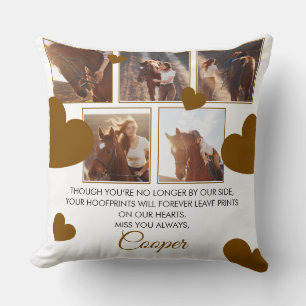 Coussin Moderne Brown Hearts Horse Memorial Cinq photos