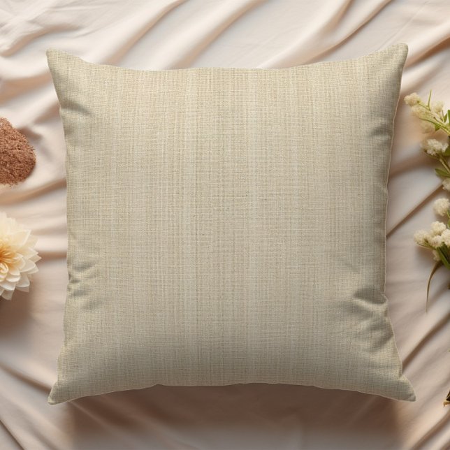 Coussin Moderne Burlap Beige Minimaliste  (Créateur téléchargé)