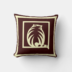 coussin moderne CATS brun et crème