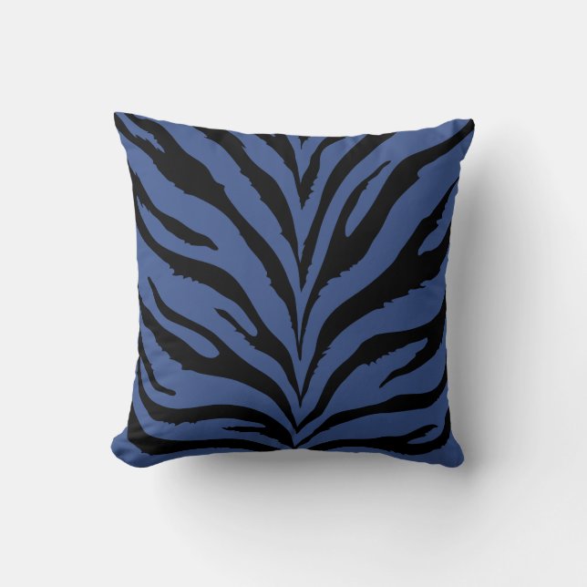 Coussin moderne chic bleu et noir (Recto)