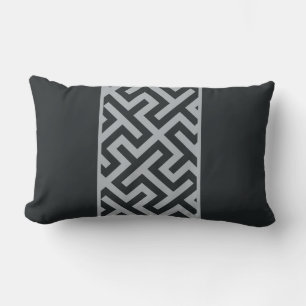 Coussin moderne chic noir gris géométrique