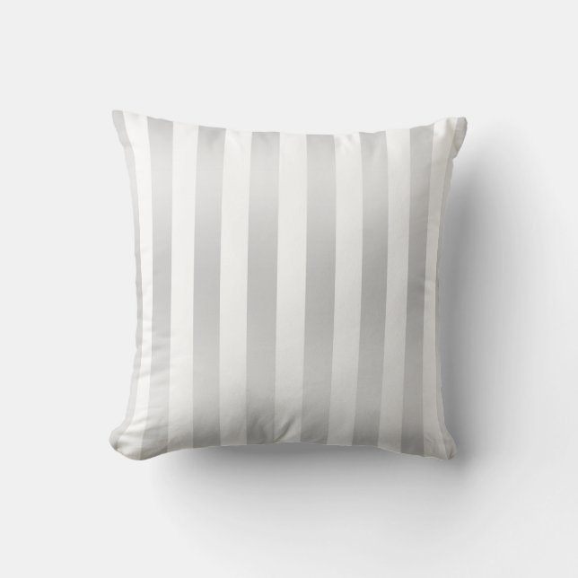 Coussin Moderne Chic Rayures Gris Satin Décoratif Chic (Recto)