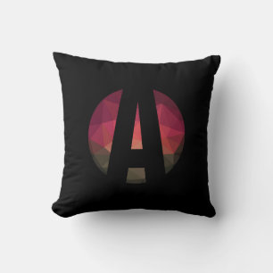Coussin Moderne couleur foncé tendance ombre noir initial