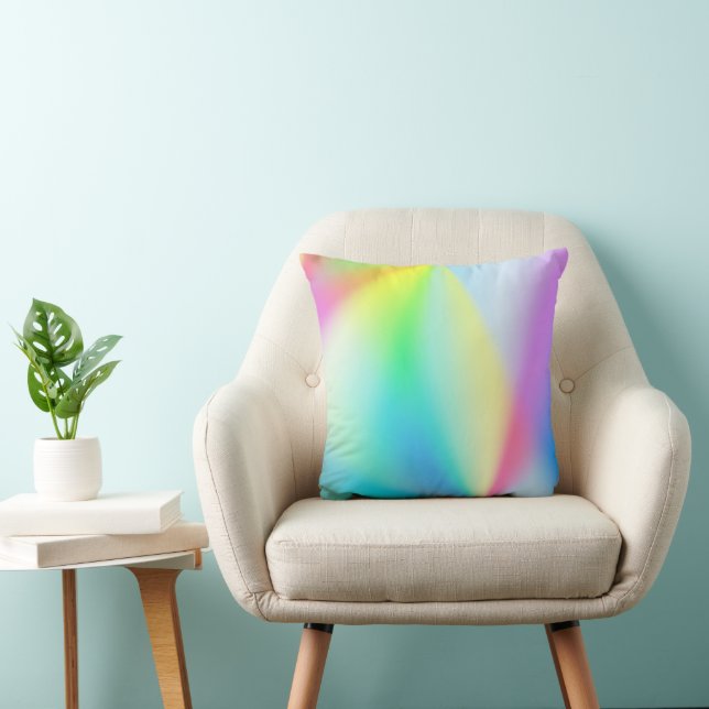 Coussin Moderne couleurs arc-en-ciel pastel iridescent (Chaise)