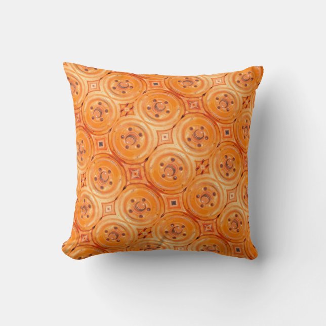 Coussin moderne, coussin rétro orange (Recto)