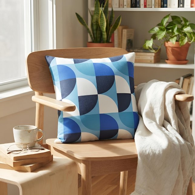 Coussin Moderne de milieu du siècle Bauhaus géométrique ma (Créateur téléchargé)