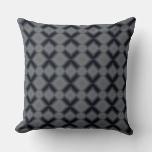 Coussin moderne de Motif de diamants noir et gris