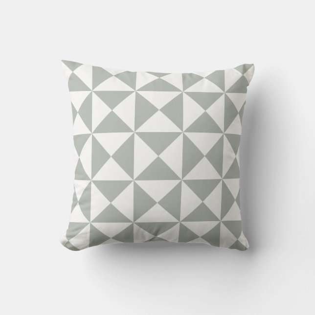 Coussin moderne de motif de triangle dans le gris (Recto)