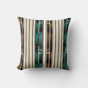 Coussin Moderne décoration triple rayure verticale céleste
